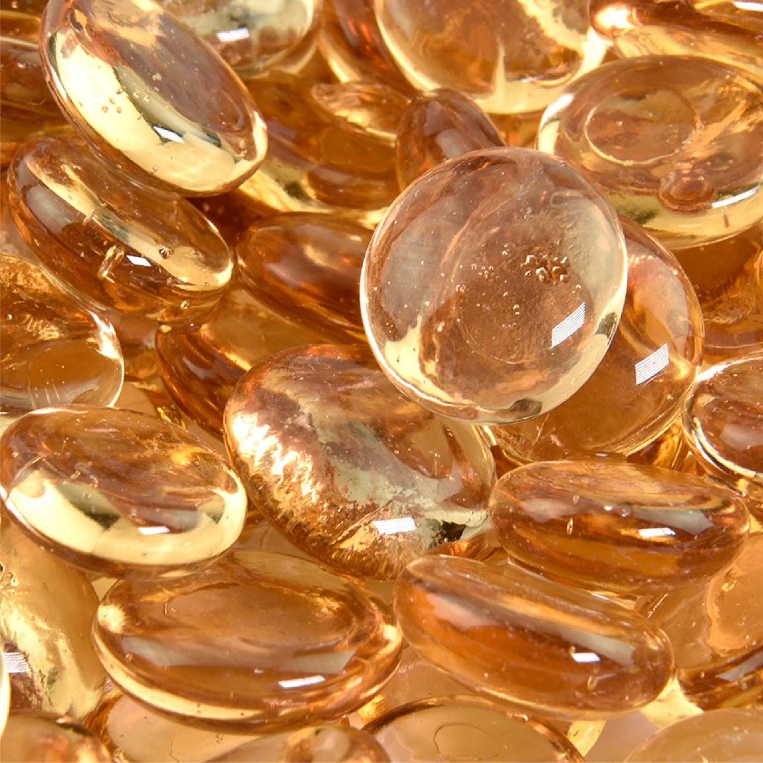 Champagne Fire Pit Glass Beads 3/4", 10 lbs