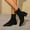 #447-Black, variant on Wowcloth Women's Ankle Boots – Comfortable Pointed Toe with Back Zipper and Chunky Mid Heel for Casual Winter Fashion