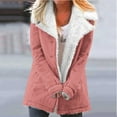 thumbnail image 2 of Winter Warm Plus Size Caots for Womens Zip Up Fashion Casual Composite Plush Button Lapels Jacket Outwear Long Sleeve Hoodless Coat, 2 of 5
