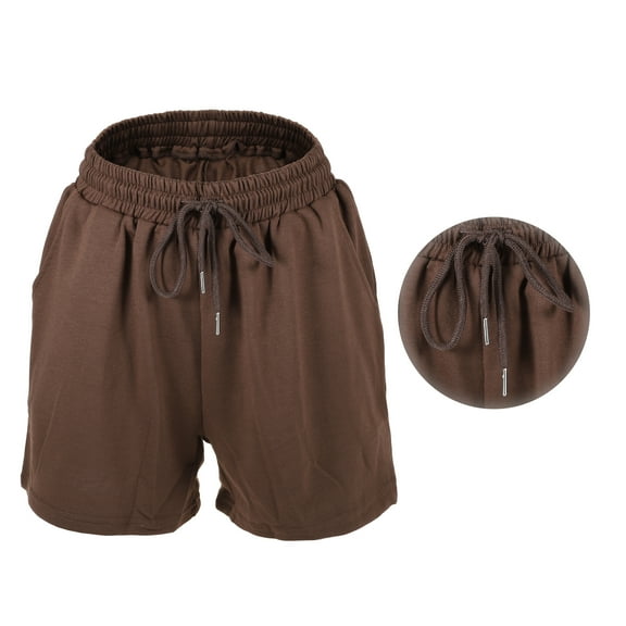 1Pc Women's Flowy Running Shorts Casual High Waisted Workout Shorts Coffee Color Size M