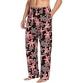 thumbnail image 2 of Uemuo Lilies Flowers Pattern Men's Wide Leg Palazzo Lounge Pants with Pockets Light Weight Loose Comfy Casual Pajama Pants-X-Large, 2 of 9