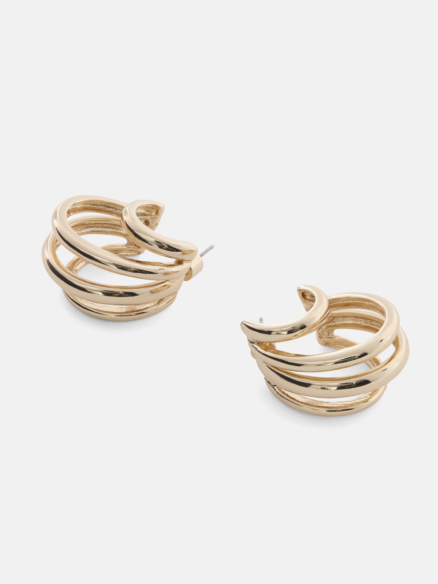 Scoop Women’s Multi Band Sculpted Hoop Earrings, 1 Pair