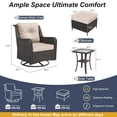 thumbnail image 2 of ALAULM 5-Piece Patio Furniture Set, Outdoor Thick Wicker Conversation Set with Swivel Chairs and Ottomans, High Back Wicker Sectional Sofa Couch for Backyard Porch Deck, Sand, 2 of 7