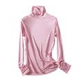 thumbnail image 5 of Turtleneck Mulberry Silk Thermal Shirts for Women Long Sleeve Tops Lightweight Base Layer Shirt, 5 of 6