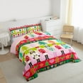 thumbnail image 3 of jejeloiu Rainbow Nutcracker Soldier Full Size Comforter Sets,Colorful Xmas Tree Bedding Comforter Set,Merry Christmas Bedding Sets For Girls,,Microfiber Bedroom Decor Reversible,3pcs, 3 of 8