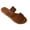Brown, variant on Quaouag Women's Two Strap Flat Sandals Casual Slide Sandals for Wide Feet