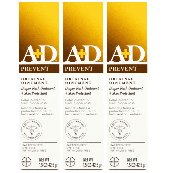 A D Original Ointment Moisturizing Skin Protectant With Vitamins A & D Healing Skin Ointment 1.5oz (Pack of 3)