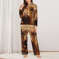 thumbnail image 2 of Lsque Cute Floral Cow Pattern Long Sleeve Pajama Set for Women - Soft 2-Piece Sleepwear and Loungewear Set with Pockets, Comfy Nightwear-X-Large, 2 of 7