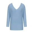 thumbnail image 5 of AGWOLF Oversized Sweaters for Women Cozy V Neck Knit Pullover Twist Knot Pearl Jumper Fall Winter Lightweight Tops, 5 of 6