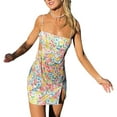 thumbnail image 7 of Douhoow Women Bodycon Floral Dress Casual Spaghetti Strap Mini Dress Tank Dresses, 7 of 7