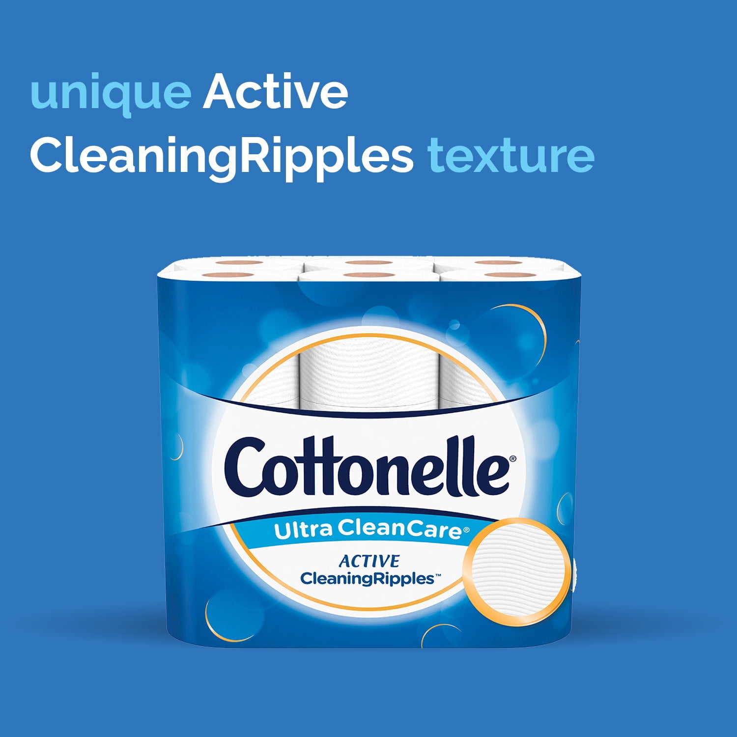 Cottonelle Ultra CleanCare Toilet Paper, 12 Double Rolls, Strong Bath Tissue