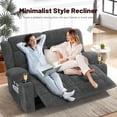 thumbnail image 2 of ODUMDUM Loveseat Recliner Sofa, Fabric Manual Pull Tab Reclining Loveseat with USB Charge Ports, Cup Holders, Recliner Love Seat Couches for Living Room, RV, Gray, 2 of 7