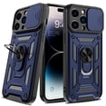 thumbnail image 3 of Elegant Choise for iPhone 14 Case with Ring Stand Slide Camera Lens Protective Phone Cover, Blue, 3 of 5