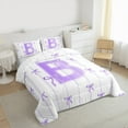 thumbnail image 3 of Castle Fairy 3-Piece Full Size Comforter Set - Personalized Initial B Purple Print, 3 of 8