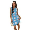 thumbnail image 5 of Umgee Bow Print Ruffled Cap Sleeve Mini Dress, 5 of 11