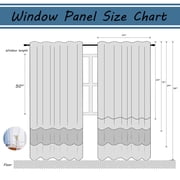 Topfinel Blue Faux Linen Ombre Sheer Curtains,Semi Voile Gradient Rod Pocket Curtains for Bedroom and Living Room, Set of 2 Window Curtain Panels, 54 x 96 Inch Long