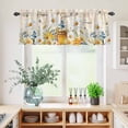 thumbnail image 5 of 3 Piece Kitchen Curtains and Valances Set White Daisy Cafe Curtains 36 Inch Length Spring Floral Elegant Pastoral Botanical Bees Valance & Tier Curtain for Living Room Bedroom 54"x18"+27"x36"*2, 5 of 6