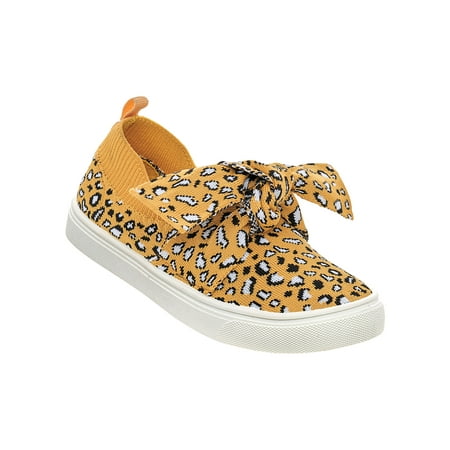 

AmeriMark Women s Adult Spunky Slip-On Sneaker Casual Shoes Yellow Leopard 8 Medium US Women