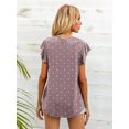 thumbnail image 2 of CALIPESSA Womens Summer Polka Dot Short Sleeve Tunic Tops Loose Fit Casual Round Neck T-Shirt, 2 of 5