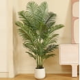 thumbnail image 4 of 6ft Large White Round Planter Artificial Phoenix Tail Palm Tree, Realistic Foliage for Home and Office Decor, 4 of 4