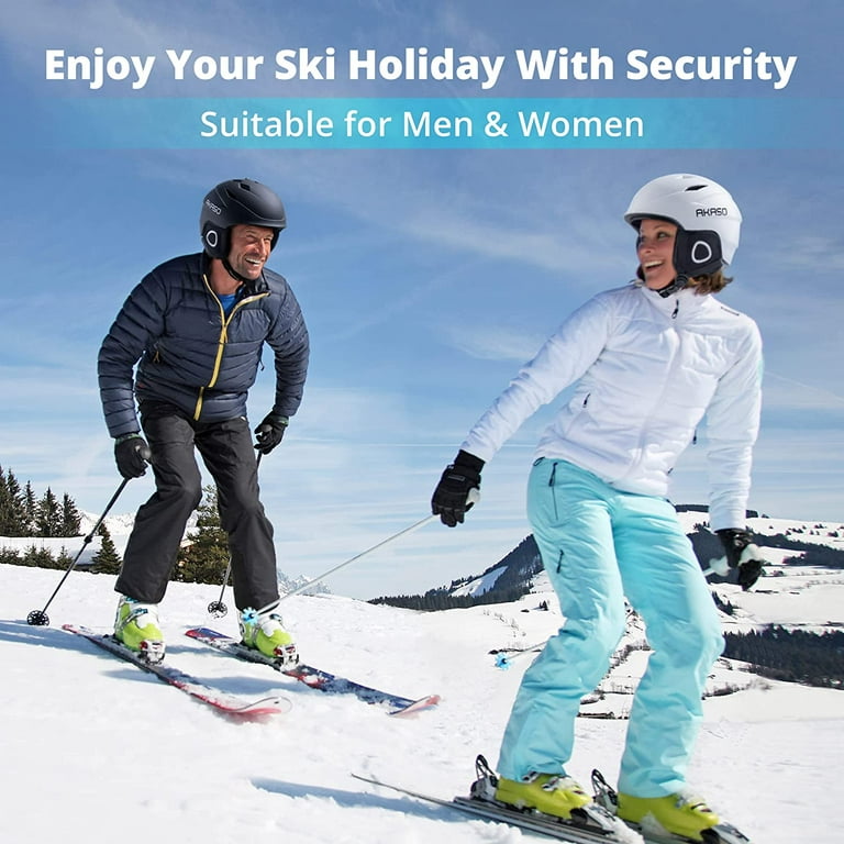 AKASO Ski Helmet for Men and Women, Snow Sport Helmet Ski Helmet for Youth  White-L