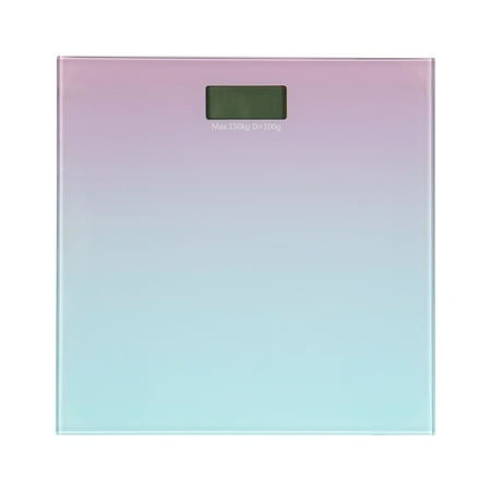 Bath Bliss Glass Digital Bathroom Scale in Ombre, Battery Powered, 330 lb Capacity