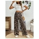thumbnail image 5 of Pantalones SweetyRocks con estampado de leopardo de cintura alta y pierna ancha para mujer, 5 of 6