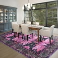 thumbnail image 3 of Cydiria Vintage Boho Traditional Oriental Faux Wool Area Rug, 5' x 8', Purple, 3 of 7