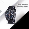 thumbnail image 4 of Sonducket Reloj de cuarzo con superficie de espejo de plástico para hombre, reloj de con carcasa de aleación para deportes de negocios, hebilla Relojes Azul, 4 of 6