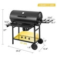 Charcoal Grill Barrel BBQ Charcoal Grill with Three Item Racks