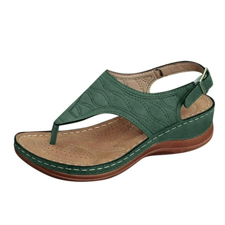 Tangnade Casual Shoes Summer Women Fashion Clip Toe Wave Embroidery Sandals