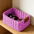 thumbnail image 4 of Woven Storage Basket, Small Storage Basket for Organizing Bathroom Kitchen Shelves Drawer, Cute Handled Wicker Bins for Decorative Square Basket Organizer, 4 of 6
