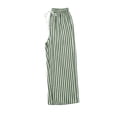 thumbnail image 6 of MaFYtyTPR Women 2 Piece Striped Outfits 3/4 Sleeve Button Down Shirt with Drawstring Wide Leg Pants Casual Comfy Two-piece Set A-Green L, 6 of 6
