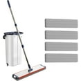 thumbnail image 1 of YIWUJB Mop Bucket with Wringer, Ultra-Fine Fiber Stainless Steel Flat Mop Bucket Set, Reusable Ultra-Fine Fiber Mop Pad, Suitable for Floor, Wall, Glass Multi-Purpose Cleaning Mop, 1 of 8