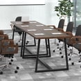 thumbnail image 6 of Costway 63" Large Dining Table for 4-6 People with Heavy-duty Metal Frame Modern Coffee, 6 of 10