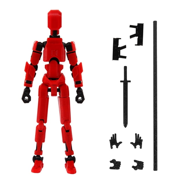 Figura de acción MerryXD Titan 13 Dummy 13, juguete rojo impreso en 3D