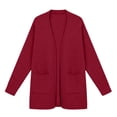 thumbnail image 4 of Long Cardigans for Women Nelozsy Women Fashion Casual Solid Color Pocket Cardigan Wine M, 4 of 4