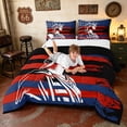 thumbnail image 3 of Manfei Patriotic Liberty Statue Full Size Comforter Sets, Grunge US Flag Bedding Comforter Set, Red White Blue, Black Reversible 3pcs, 1 Comforter and 2 Pillowcases, 3 of 6