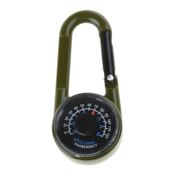 Multifunctional Carabiner with Builted-In Thermometers Outdoor Hook Compasses Camping Hiking Mountaineering Buckles