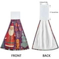 thumbnail image 4 of GZHJMY Christmas Santa Claus Hanging Tie Towels Set of 2, Soft Absorbent Kitchen Hand Towels with Hanging Loops for Kitchen Bathroom Farmhouse Home Decor, 18.2 x 14 Inch Wash Cloths, 4 of 7