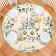 thumbnail image 2 of Pioneer Flower Floral Print Pattern Round Fitted Tablecloth with Elastic Edge,Dining Table Cover Waterproof,Outdoor Round Tablecloth for Camping,Dining,Indoor and Outdoor, 2 of 7