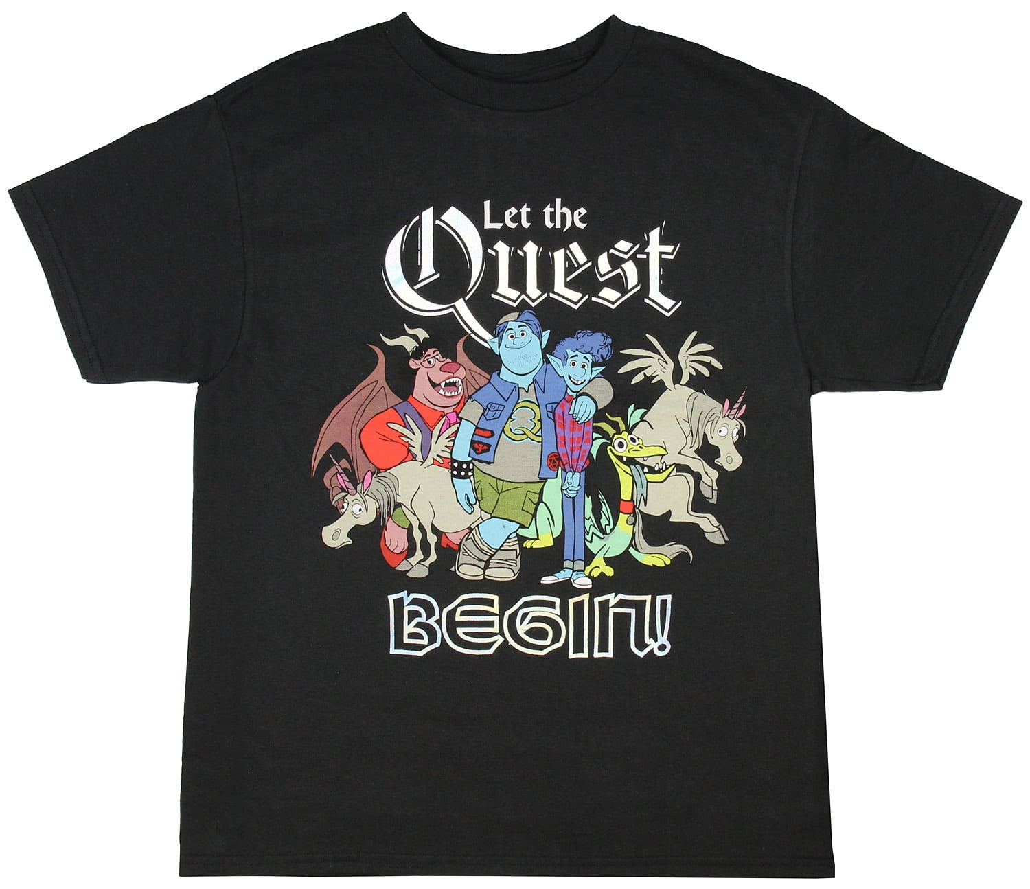Disney Onward Boy's Ian and Barley Let The Quest Begin T-Shirt (Medium)