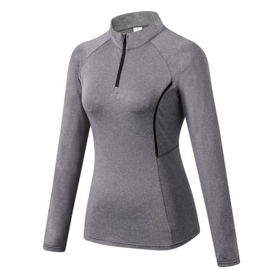 Women Autumn Zipper Long Sleeve Sports Fitness Yoga Training Quick-Drying Clothes T-Shirt Sweater Tops