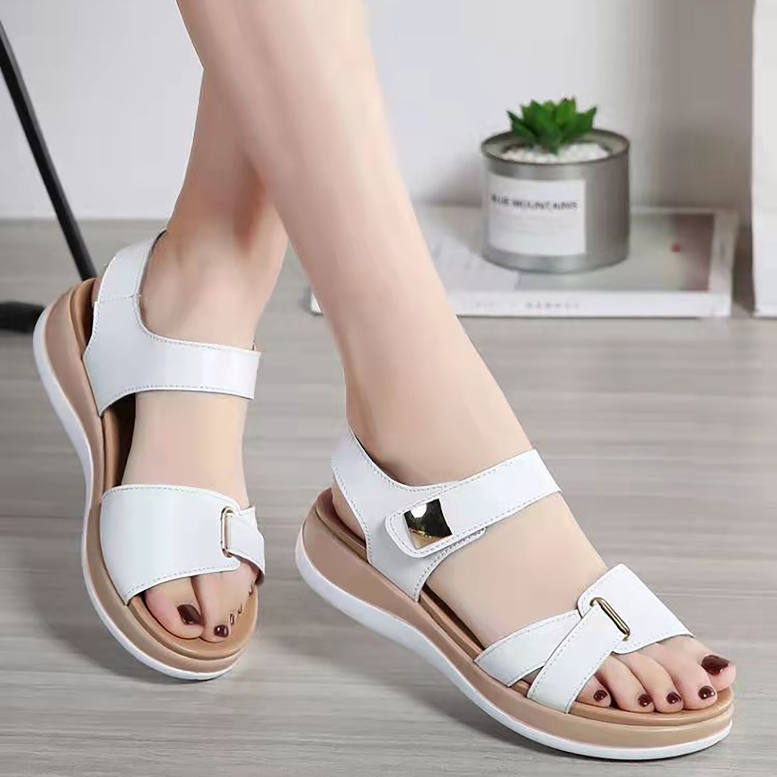  Women Flat Band Beach Shoes Breathable Elastic Sandals Open  Shoes Summer Weave Toe Academy Sports Sandals Soft Beach | Shoes