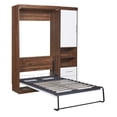 thumbnail image 3 of Wood&Metal Murphy Platform Wall Bed Mattress Foundation with Multi-function, Bed Frame with Cabinet Storage Bed with Cabinet for Boy Girl, No Box Spring Needed, Easy Assembly, 3 of 9