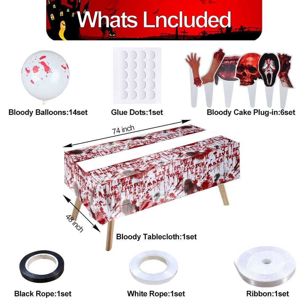 Barydat 50 Pcs Bloody Halloween Party Decorations Set Halloween Bloody Garland...