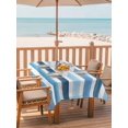 thumbnail image 2 of Outdoor Tablecloth with Umbrella Hole for Patio/Picnic/Party/Camping, Blue Striped Waterproof Table Cloth Rectangle Table Cover Washable, Farmhouse Stripes Modern Art (52"x 70"), 2 of 8
