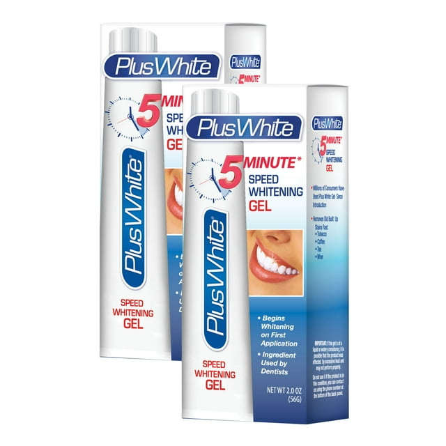 Gel blanqueador de dientes Plus White Speed 5 minutos 60 ml (paquete de 2)