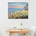 thumbnail image 2 of Nawypu  Abstract Canvas Wall Art Landscape Painting Coastal Tropical Abstract Trees Artwork Modern Nature Wild Daisy Picture Seascape Scene Artwork for Bedroom Home Office Decor, 2 of 4