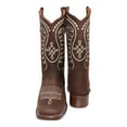 thumbnail image 2 of Women’s Leather Brown Cowboy Boots Retro Vintage Embroidered Riding Western Boots, 2 of 5